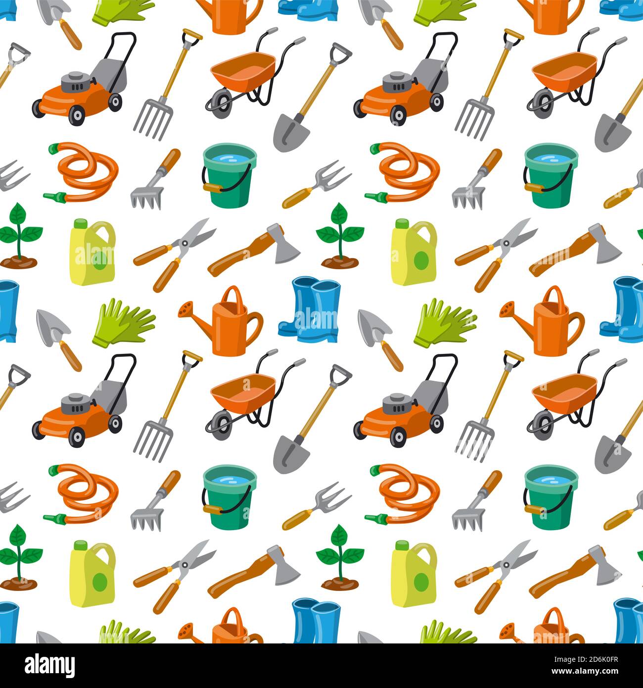 illustration of the garden tools seamless pattern Stock Vector Image ...
