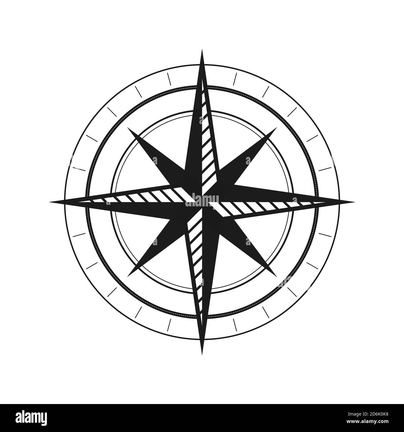 Compass rose or windrose / rose of the winds flat icon for apps and