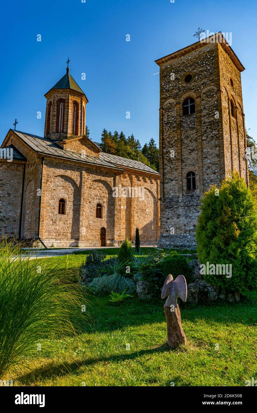 View at 13th century Raca monastery near Bajina Basta in Serbia Stock Photo