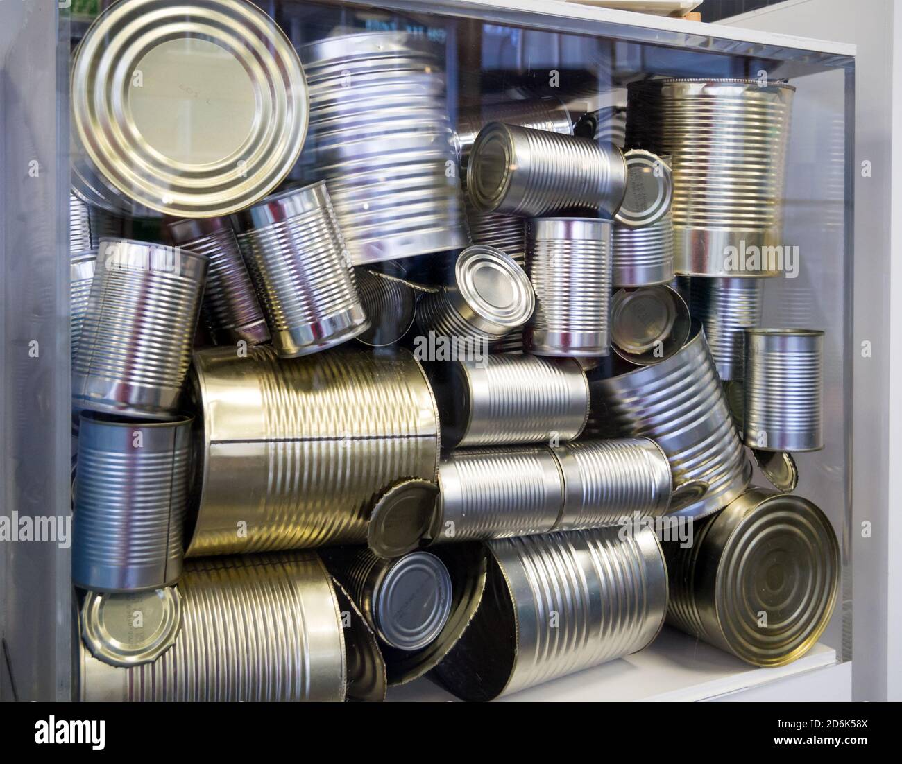 Acceptance of old metal cans for disposal Stock Photo Alamy