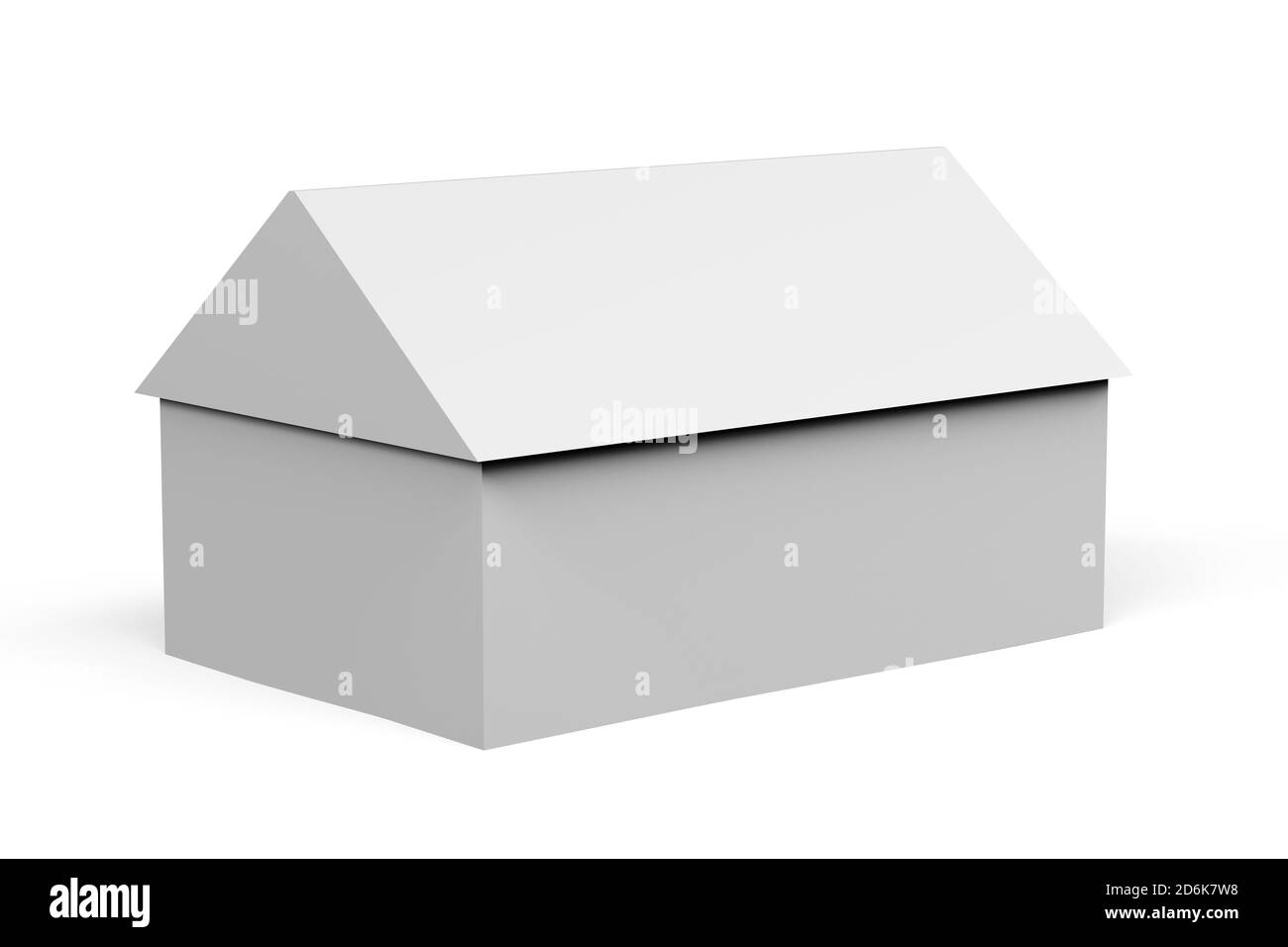 House mockup on white background with space for text - 3D render Stock Photo