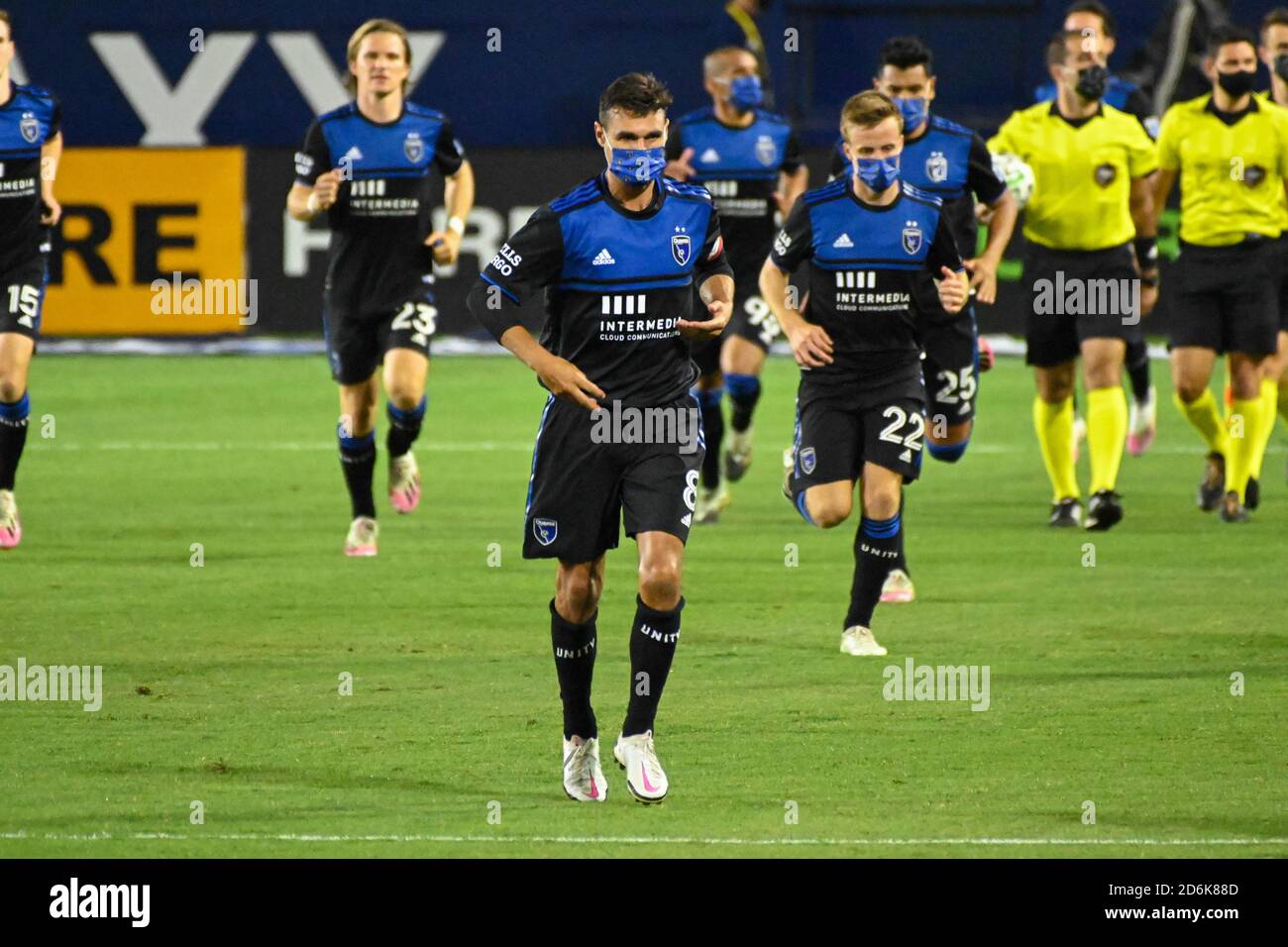 Carson, United States. 14th Oct, 2020. San Jose Earthquakes forward Chris Wondolowski (8) runs out on the field before an MLS soccer game, Wednesday, Oct. 14, 2020, in Carson, Calif. The San Jose Earthquakes defeated Los Angeles Galaxy 4-0.(IOS/ESPA-Images) Credit: European Sports Photo Agency/Alamy Live News Stock Photo