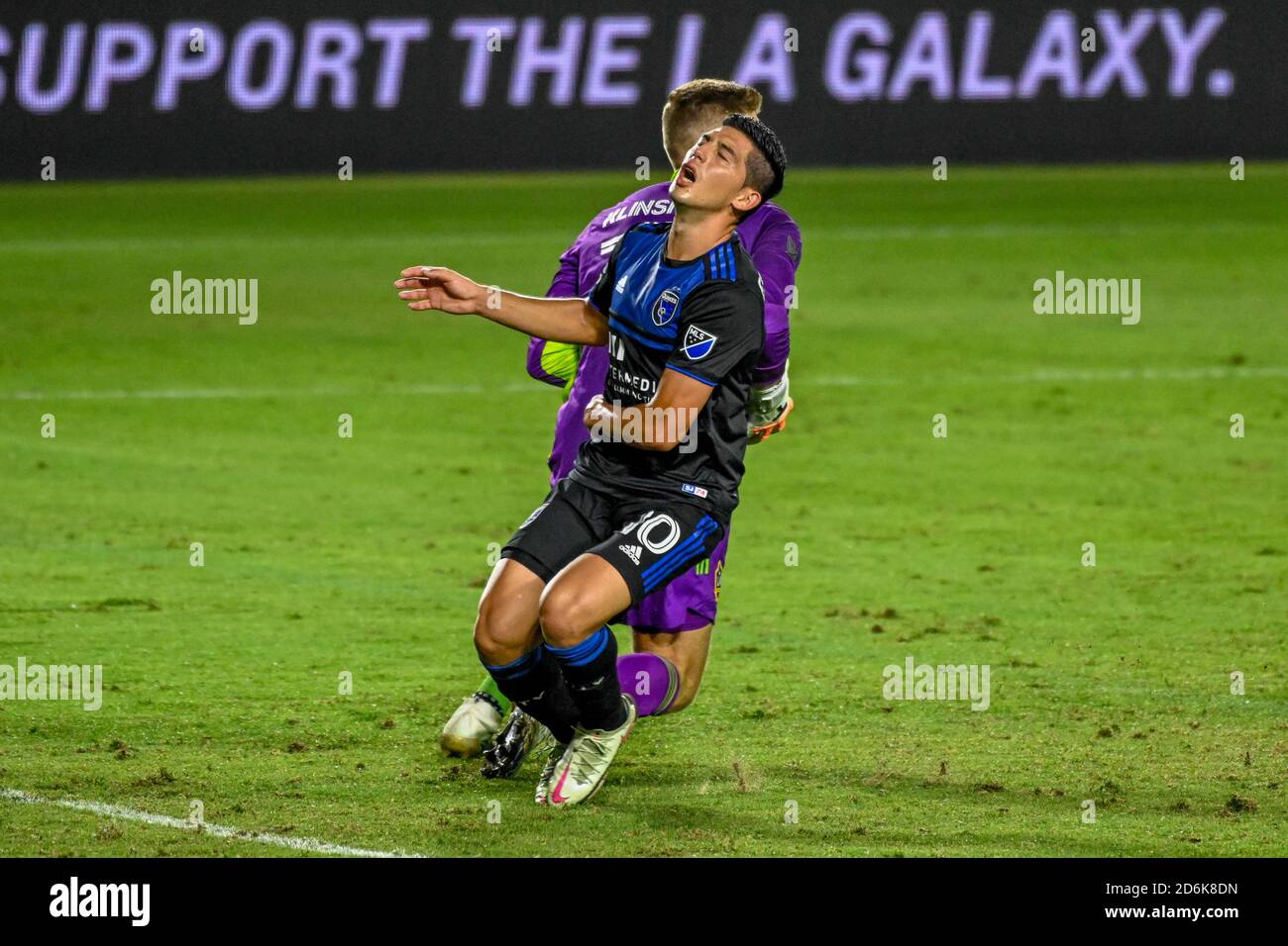 April 29, 2023: Los Angeles Galaxy goalkeeper JONATHAN KLINSMANN (33)  reacts after being scored on during the second half of the MLS Orlando City  vs LA Galaxy soccer match at Exploria Stadium