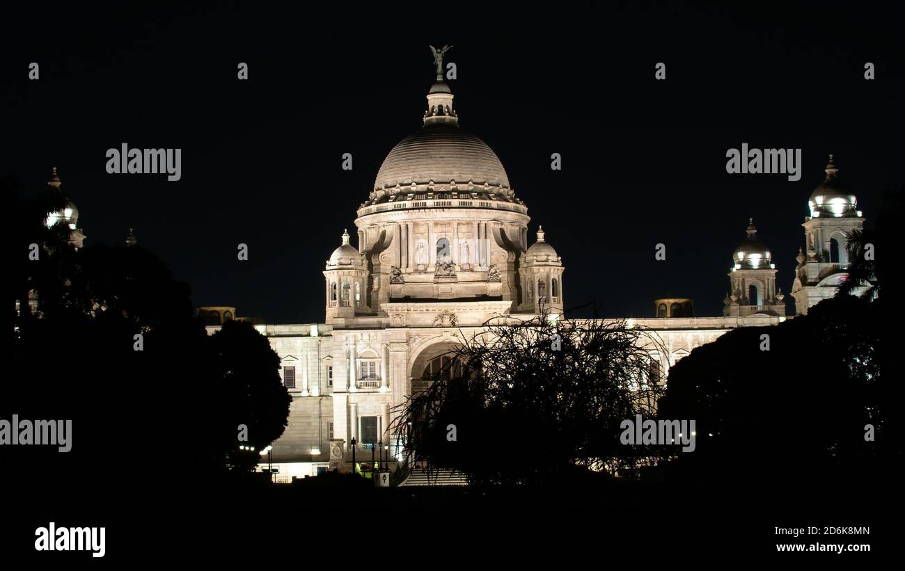 KOLKATA,WEST BENGAL,INDIA - OCTOBER 17,2020 : Victoria Memorial, a historical building with museum inside, in memory of Queen Victoria Stock Photo