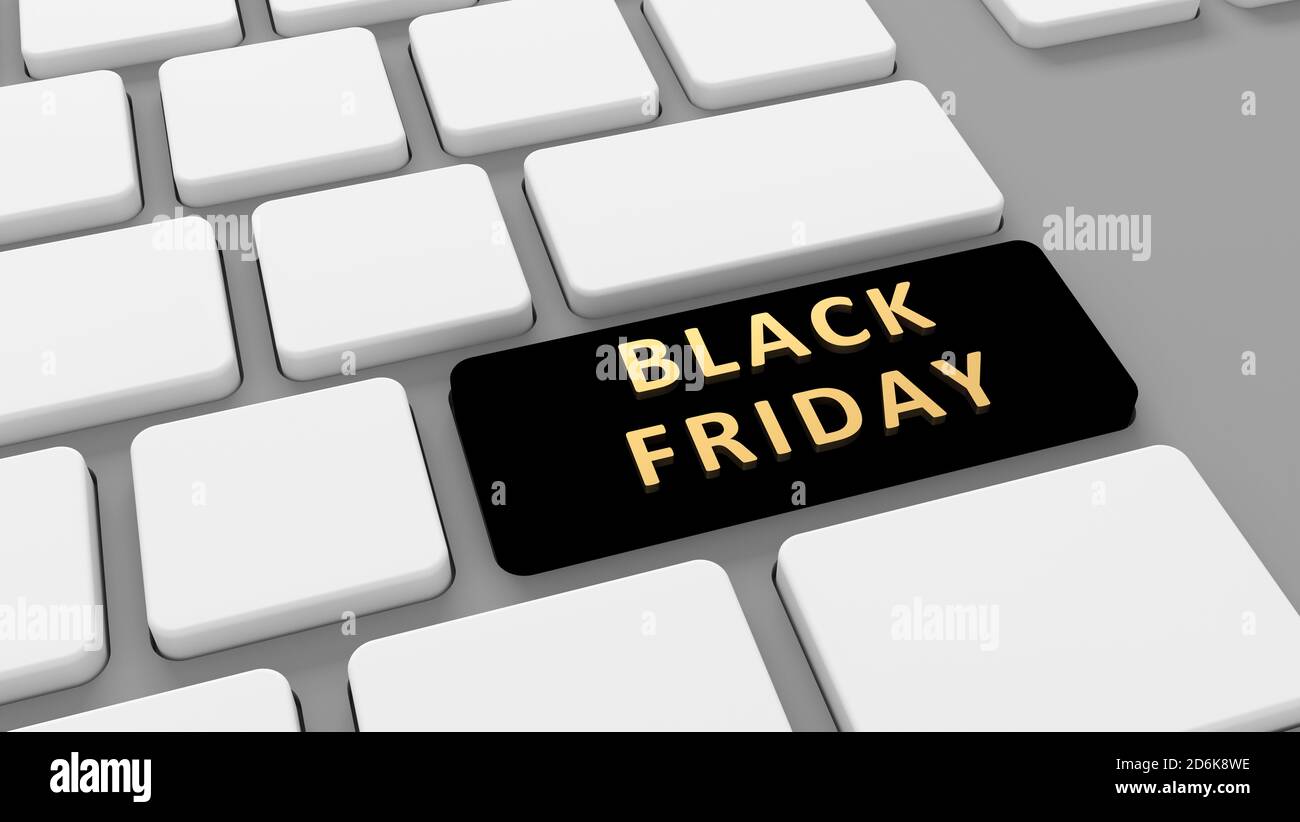 Black Friday Sale Keyboard button - internet Online shopping concept e-commerce Stock Photo