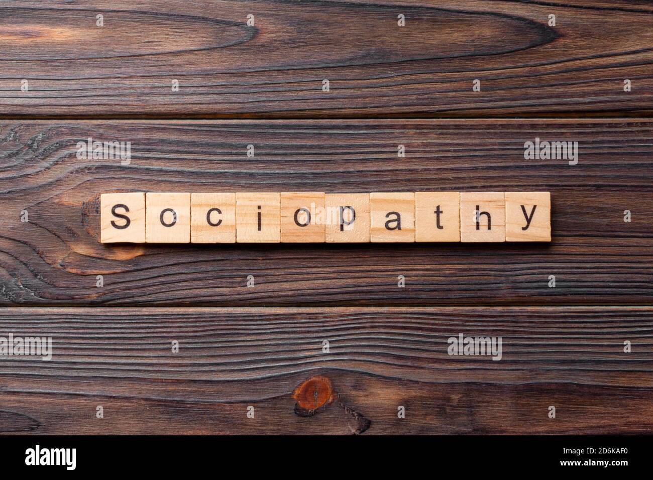 sociopathy word written on wood block. sociopathy text on table ...