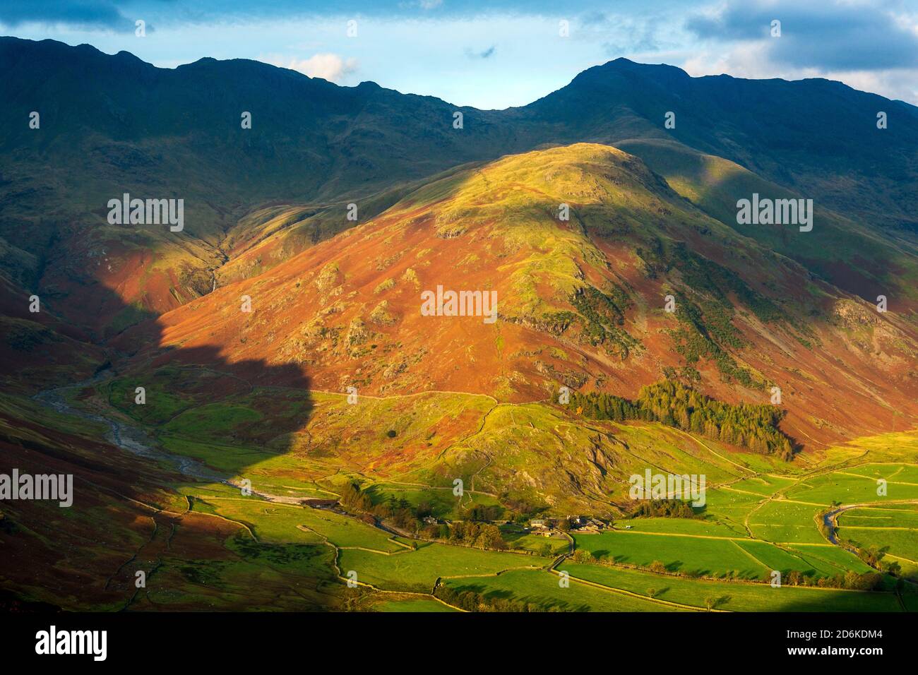 Bowfell and Oxendale from Side Pike. Lake District National Park Stock Photo