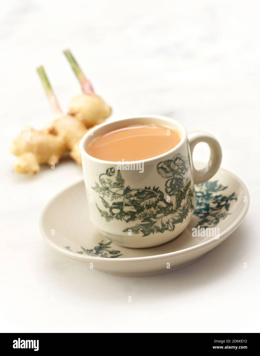 Traditional oriental Chinese milk tea with ginger Stock Photo