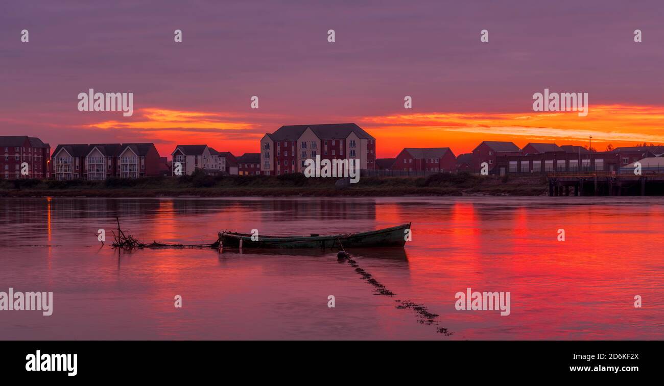 River Usk, Newport Gwent Stock Photo