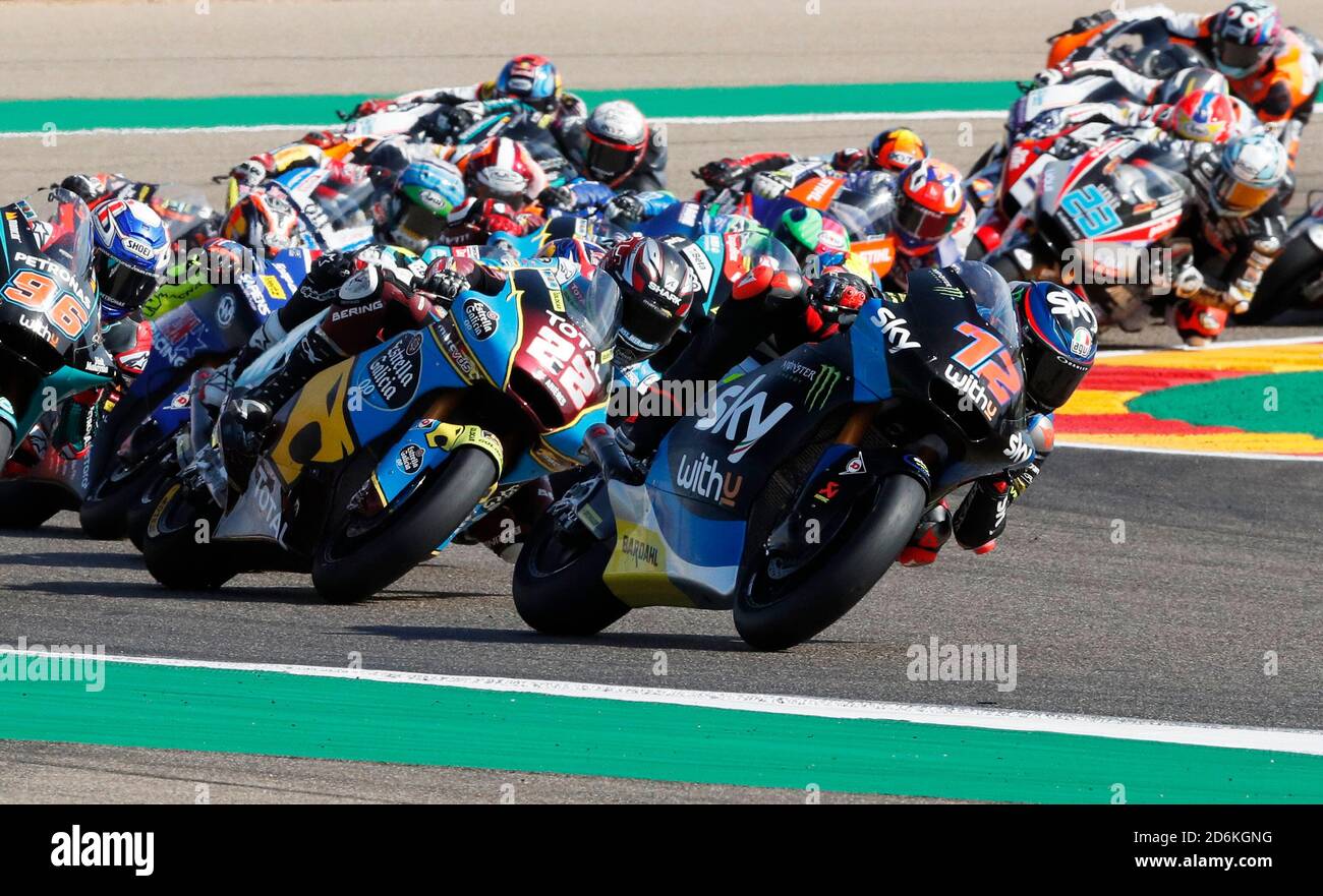 Motogp Aragon Grand Prix Ciudad Del Motor De Aragon Alcaniz Spain October 18 2020 Riders After The Start Of The Moto2 Race Reuters Albert Gea Stock Photo Alamy