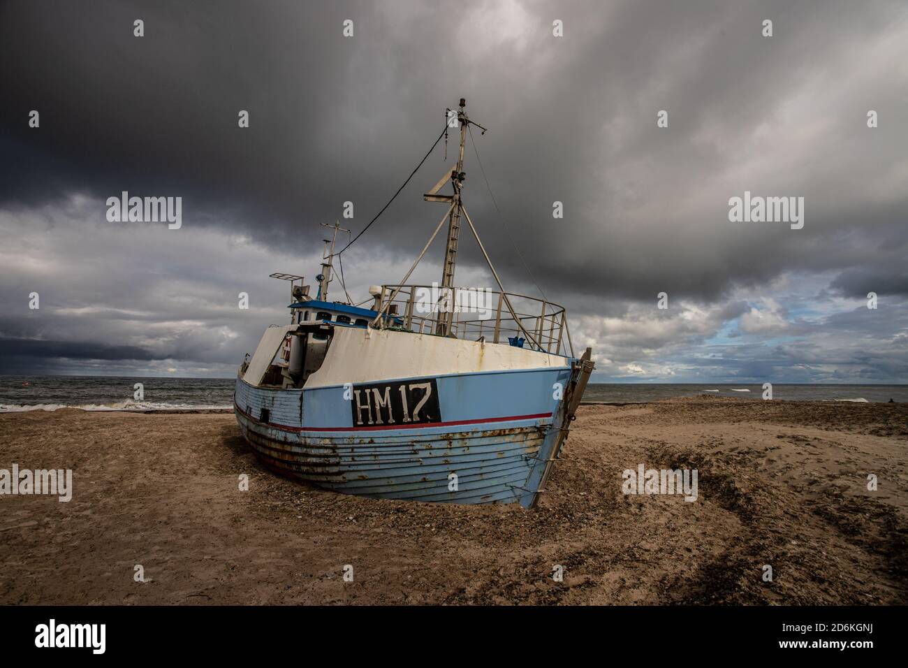 coastal cutters at the beach of Thorup, Denmark Stock Photo