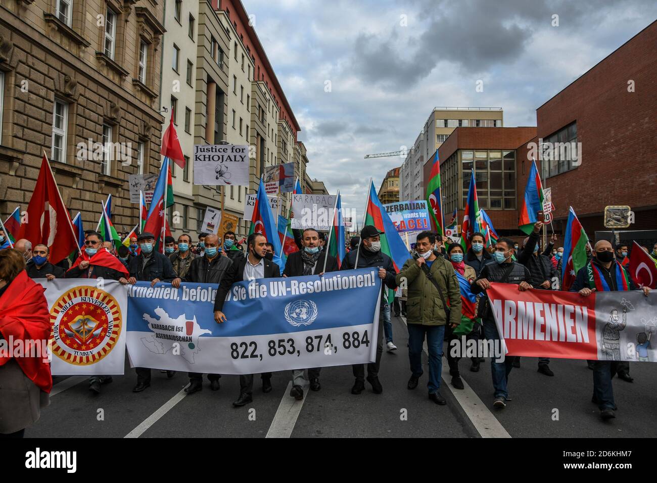 Azerbaijani community protests in Berlin - Aserbaidschaner demonstrieren in Berlin Stock Photo