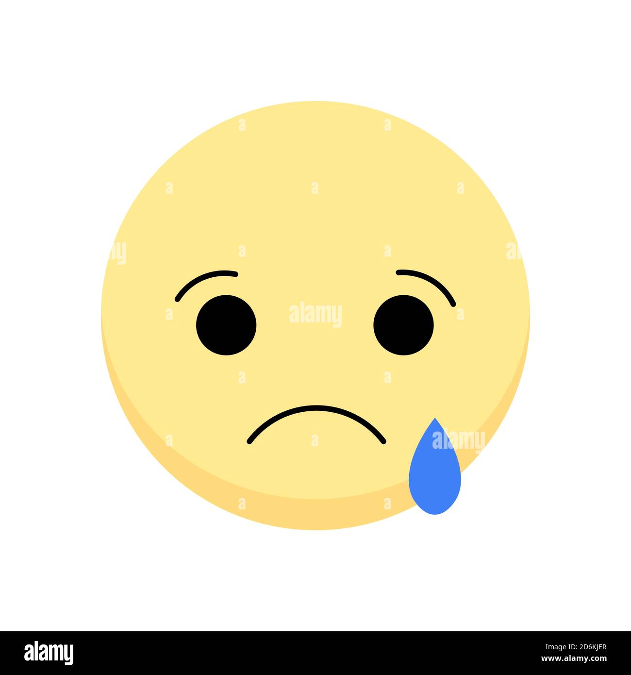 Sad Cry Emoticon Facebook. Sad Cry Smile Emoji On White Background. Vector  Emoji yellow cry sad face with eyes and mouth on white background. Funny  Stock Vector Image & Art - Alamy