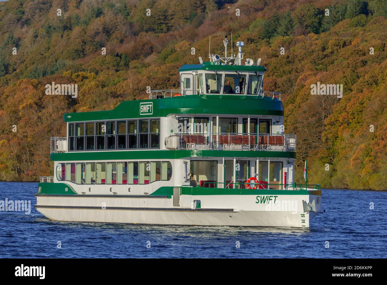Windermere Lake Cruises’ brandnew 300seat boat, MV Swift. arriving at