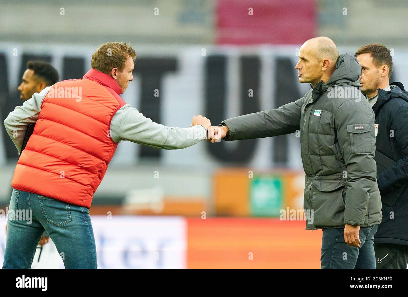 Julian NAGELSMANN, RB Leipzig team manager, coach,  Heiko HERRLICH, FCA coach,   FC AUGSBURG - RB LEIPZIG 1.German Football League , Augsburg, October 17, 2020.  Season 2020/2021, match day 04,  © Peter Schatz / Alamy Live News    - DFL REGULATIONS PROHIBIT ANY USE OF PHOTOGRAPHS as IMAGE SEQUENCES and/or QUASI-VIDEO - Stock Photo