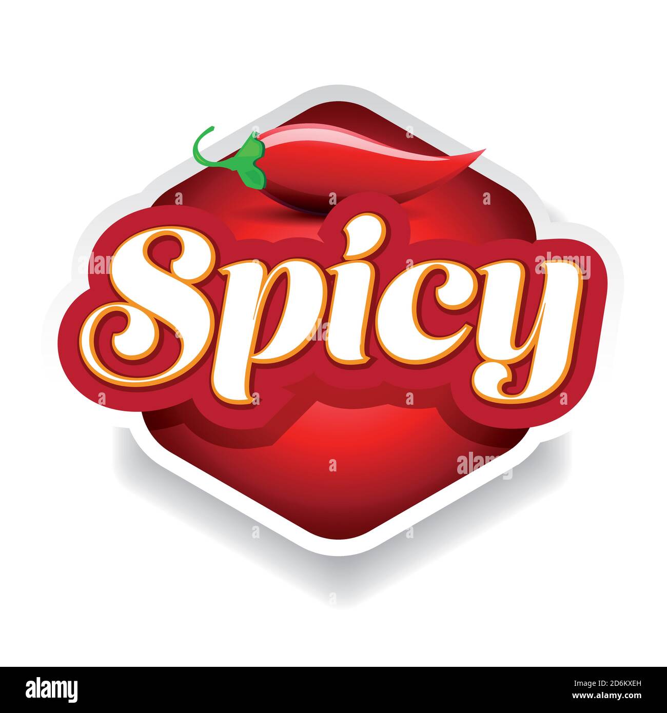 Spicy food sign red label Stock Vector