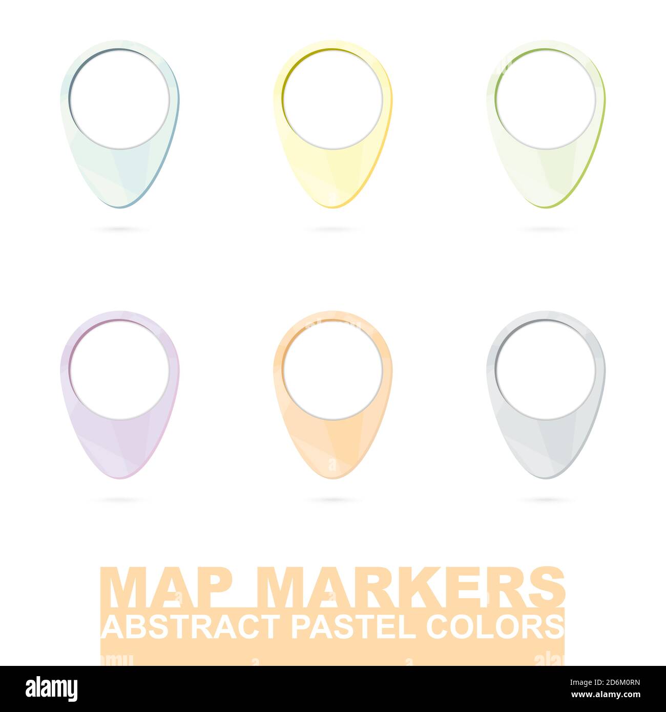 Map Generic Pastel Set of map markers in pastel abstract colors. Vector Illustration Stock ...