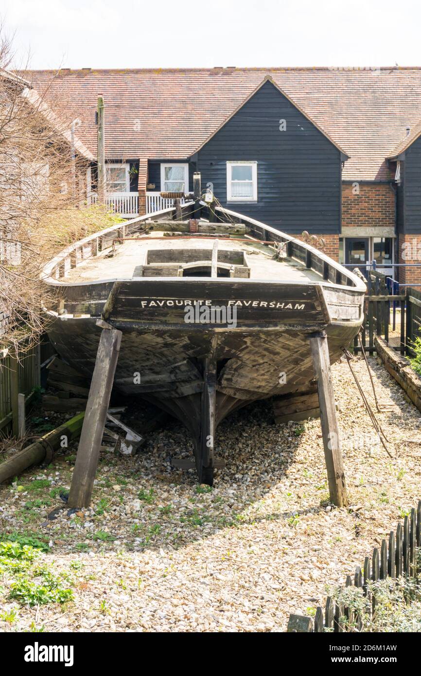 The restored and preserved Whitstable oyster yawl Favourite. Stock Photo
