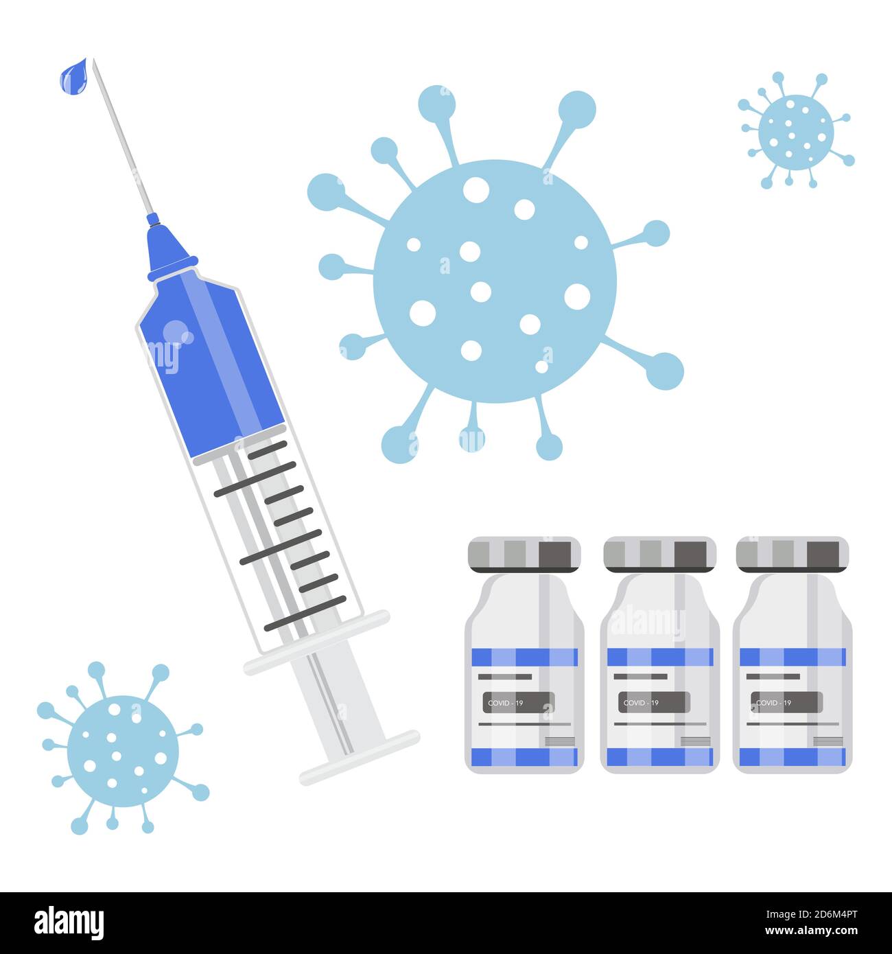 Vaccination syringe covid-19 vector on a white background Stock Vector