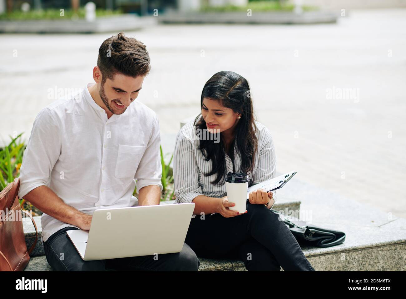 People discussing business Stock Photo