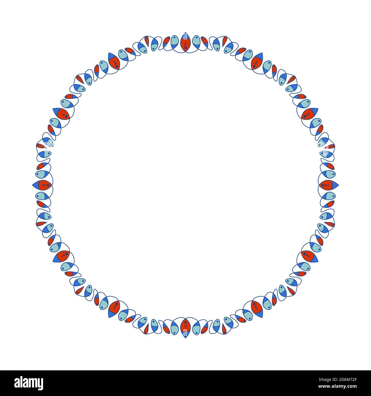 Geometric folklore ornament. Ethnic vector texture. Circular frame in modern style. EPS10 Stock Vector
