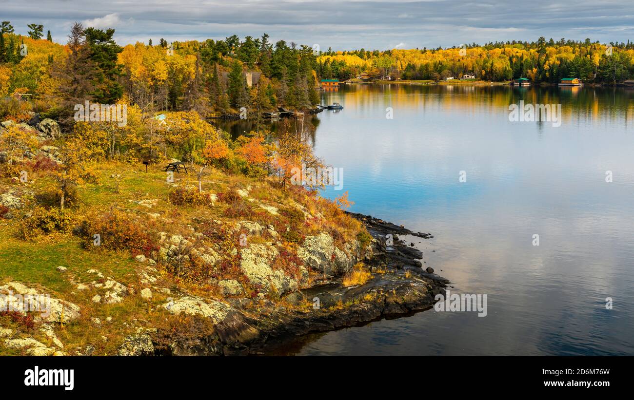 Fall foliage color near Sioux Narrows, Ontario, Canada Stock Photo Alamy