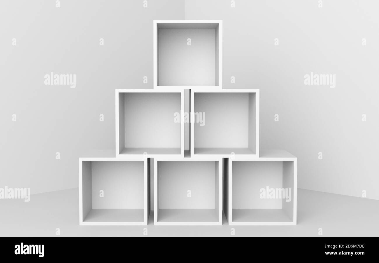 box blank cube white 3D illustration Stock Photo