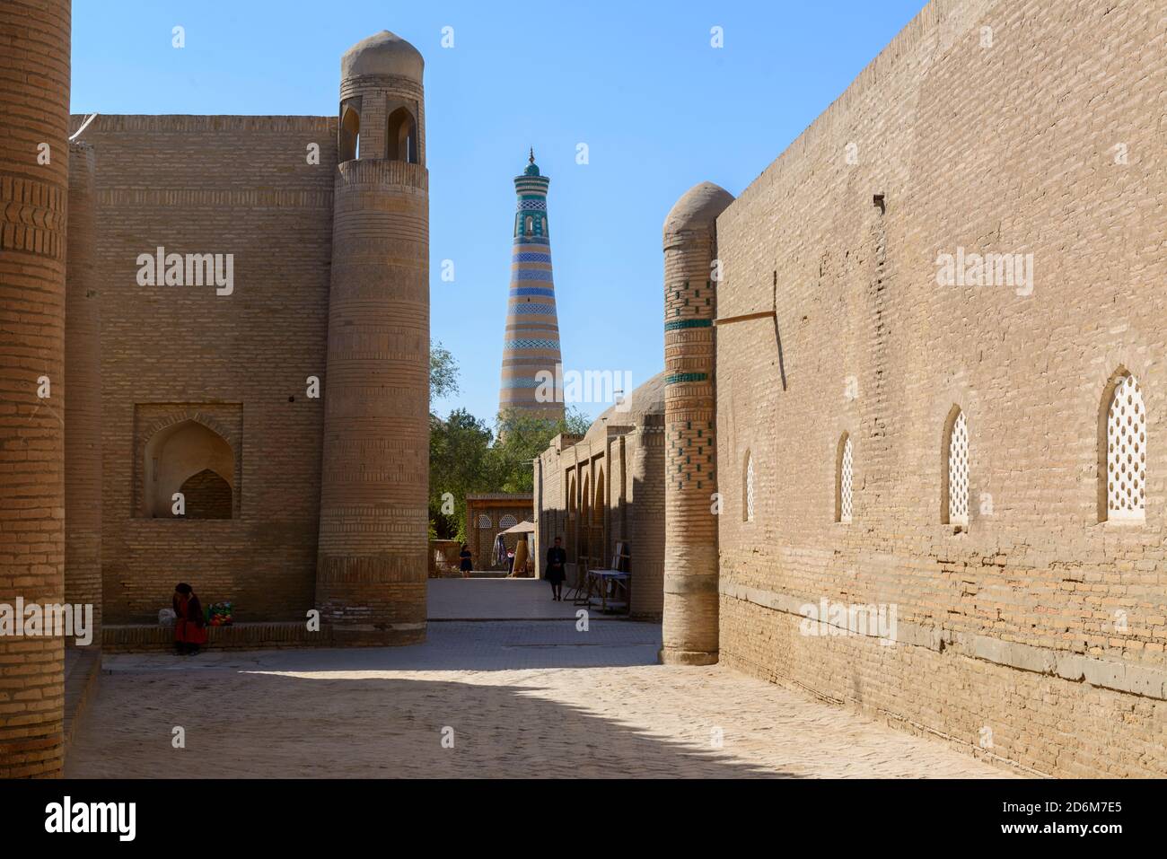 Street in the old town of Khiva, Uzbekistan. Stock Photo