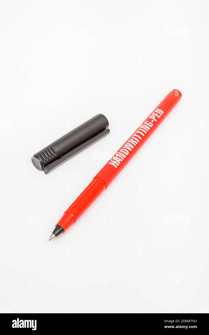 https://c8.alamy.com/comp/2D6M7N3/own-brand-poundland-roller-pens-with-word-handwriting-misspelled-on-an-off-white-bg-for-typo-misprint-poor-spelling-bad-english-writing-error-2D6M7N3.jpg