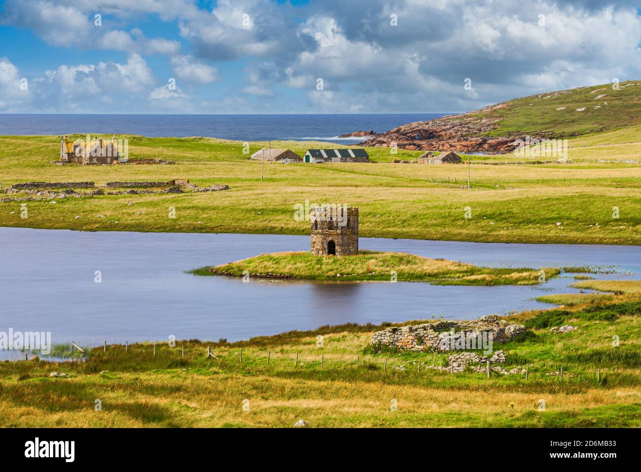 Scolpaig Tower, North Uist, Outer Hebrides, Scotland Stock Photo