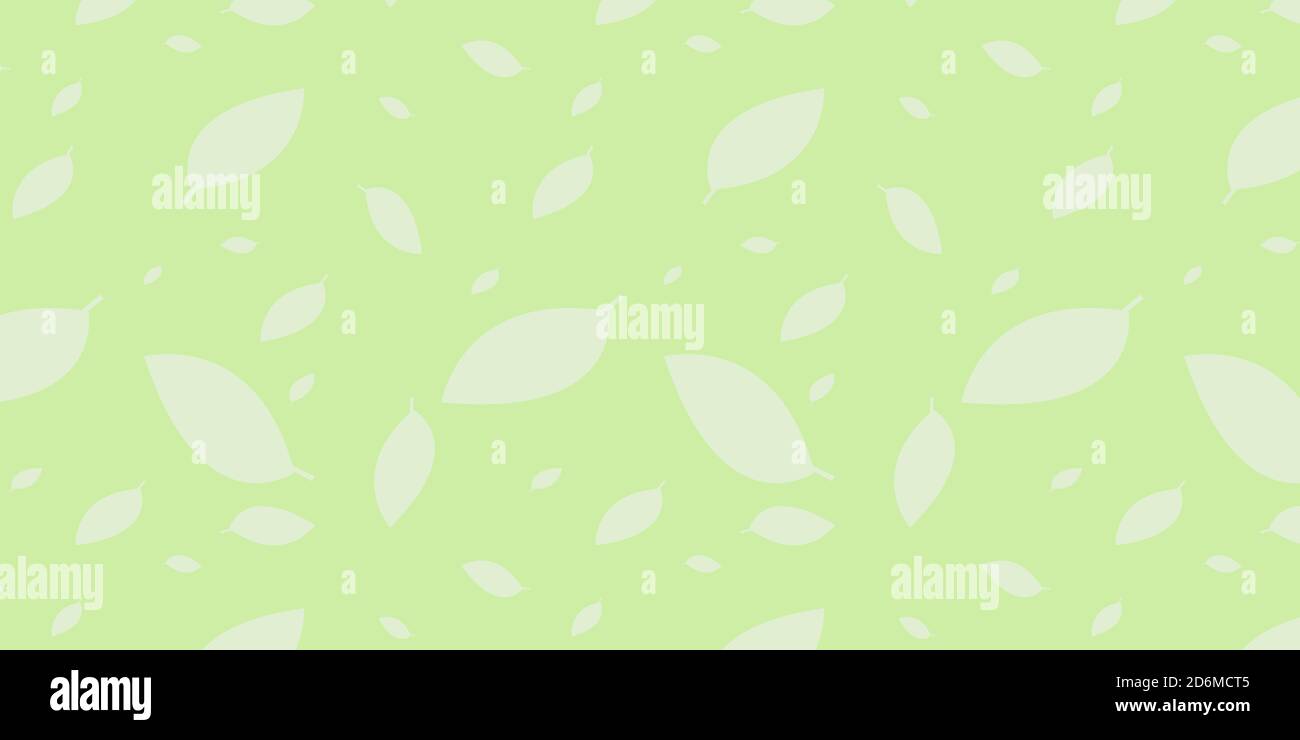Seamless pattern green leaves. Flat vector template. Stock Vector