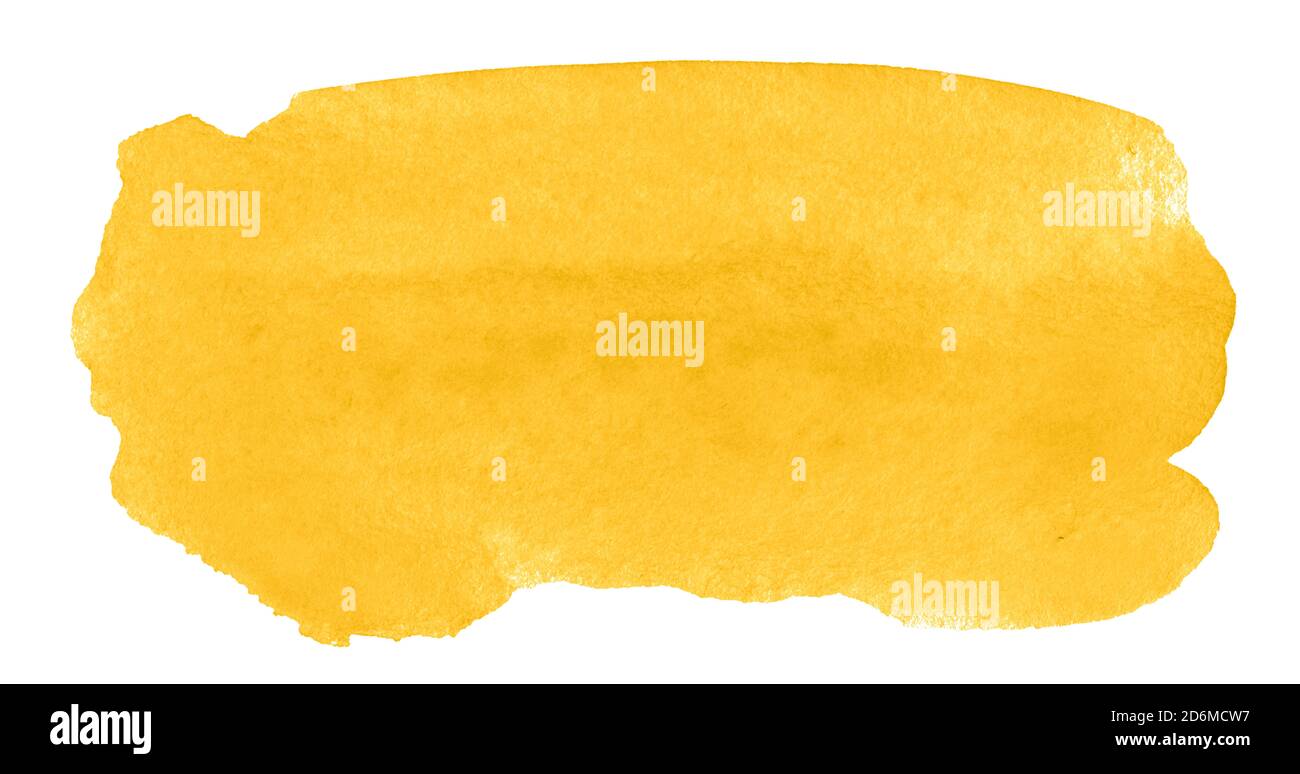 Bright yellow watercolor abstract background, isolated spot. Trendy ...