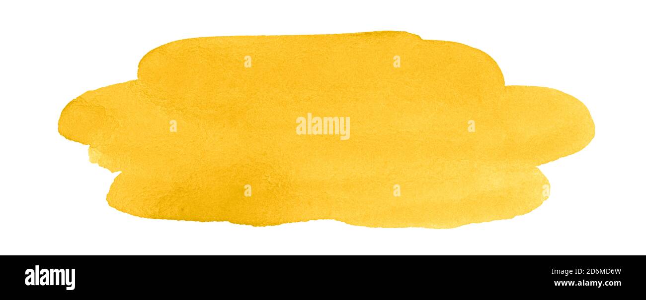 Bright yellow watercolor abstract background, isolated spot. Trendy ...