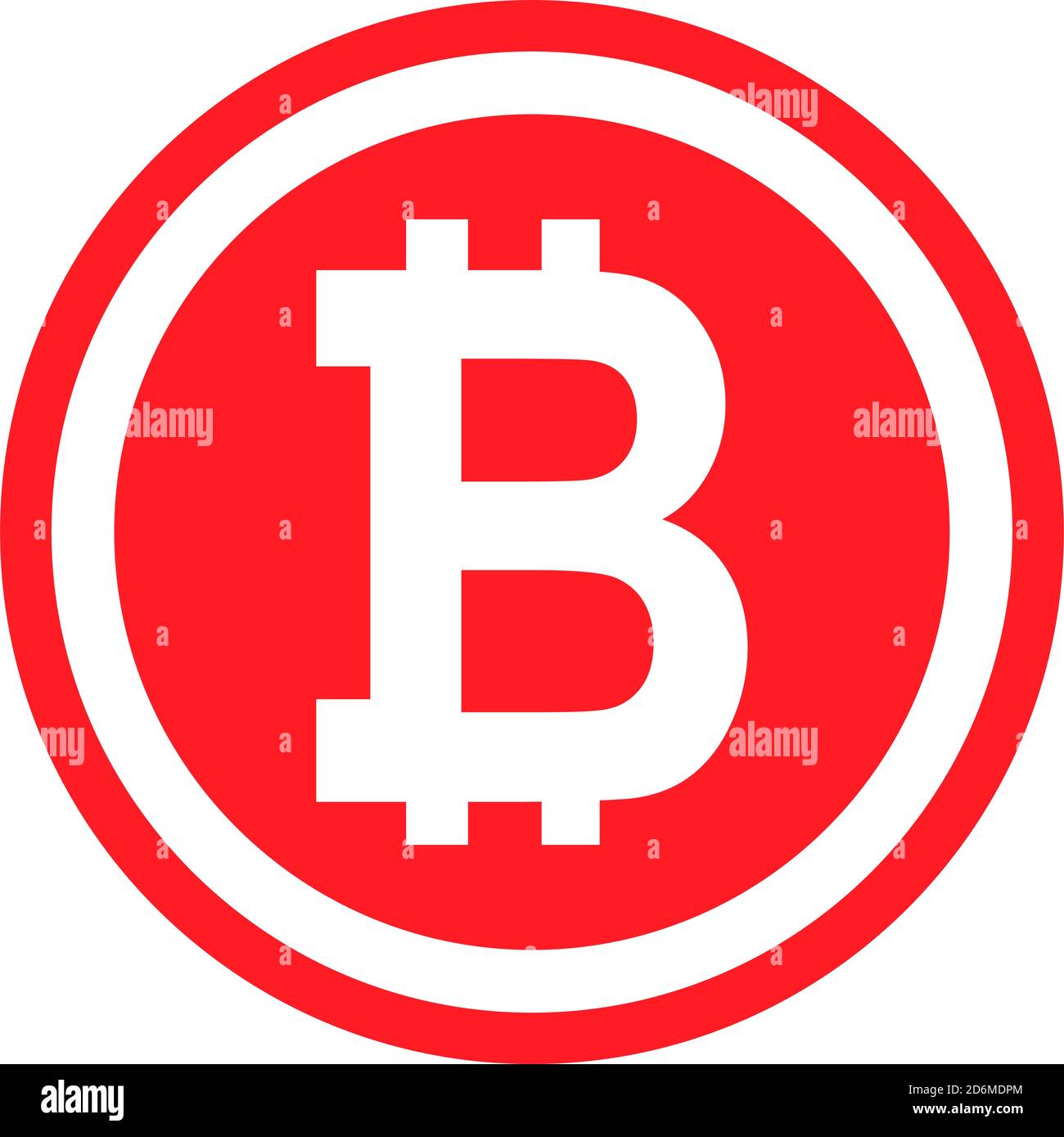 Bitcoin vector icon, symbol in flat digital design. App internet web . Stock Vector