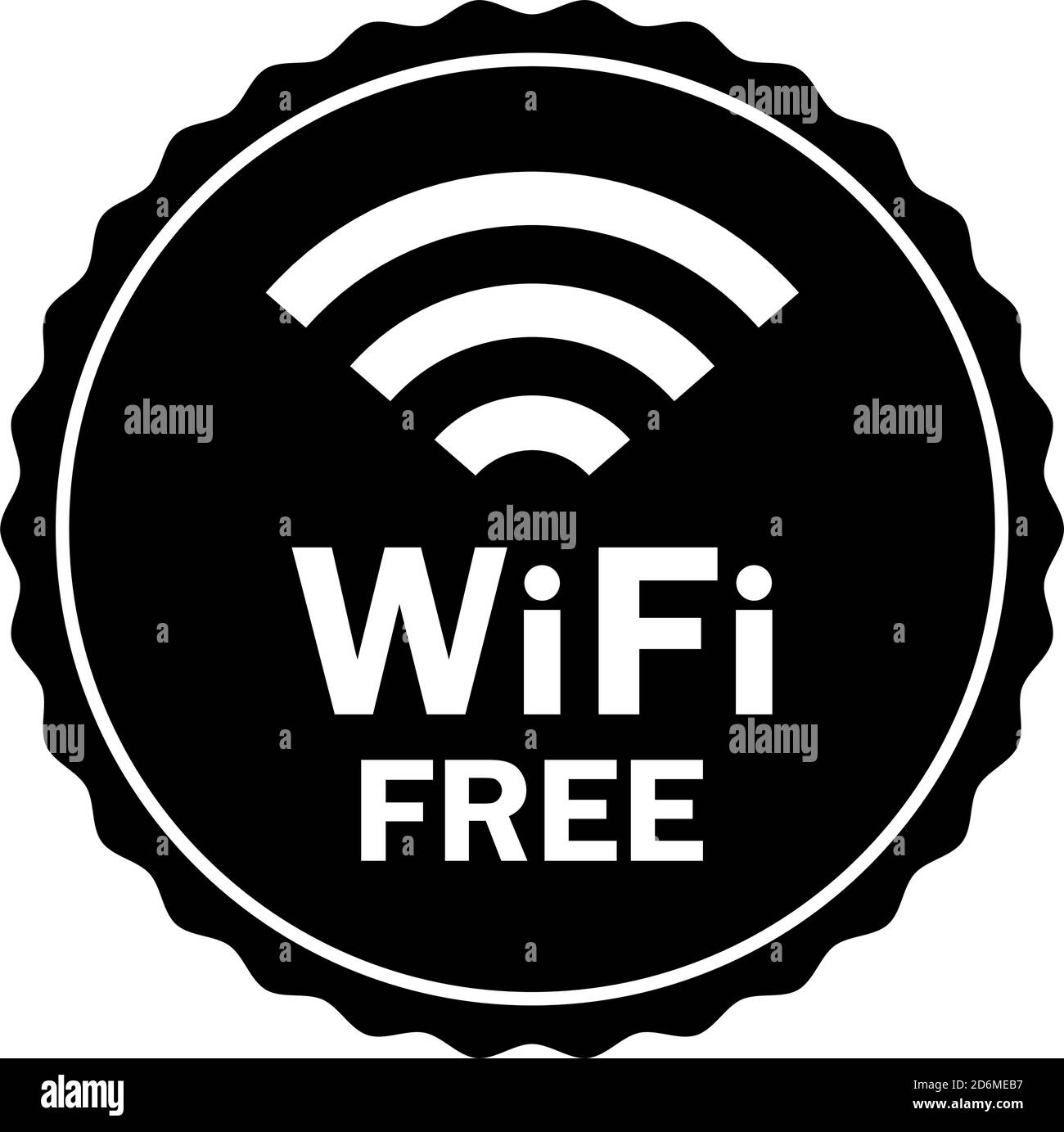 Wifi free wireless signal flat icon stamp Stock Vector Image