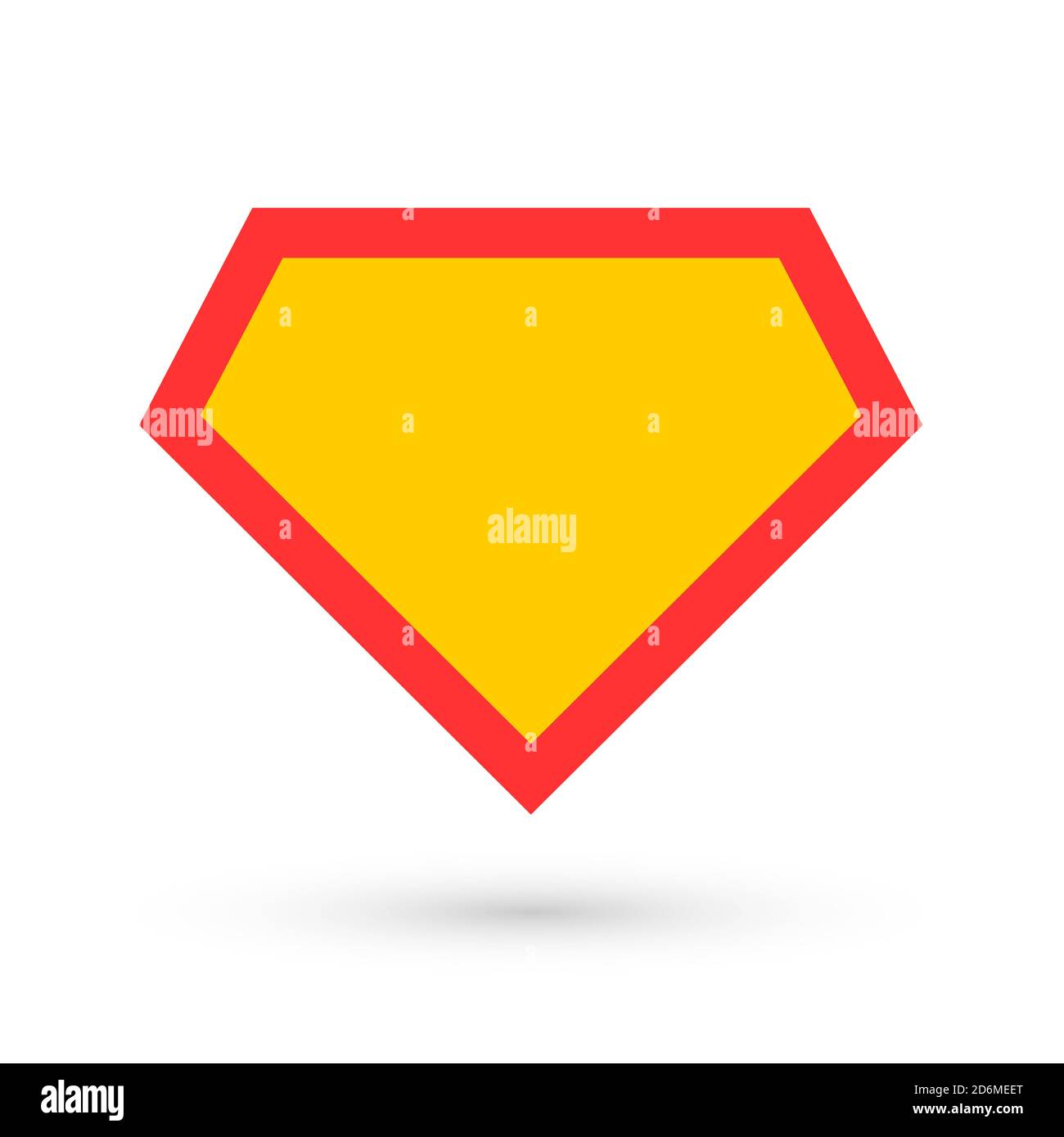 Comic hero icon, symbol shield. Isolated vector on blue background . Stock Vector
