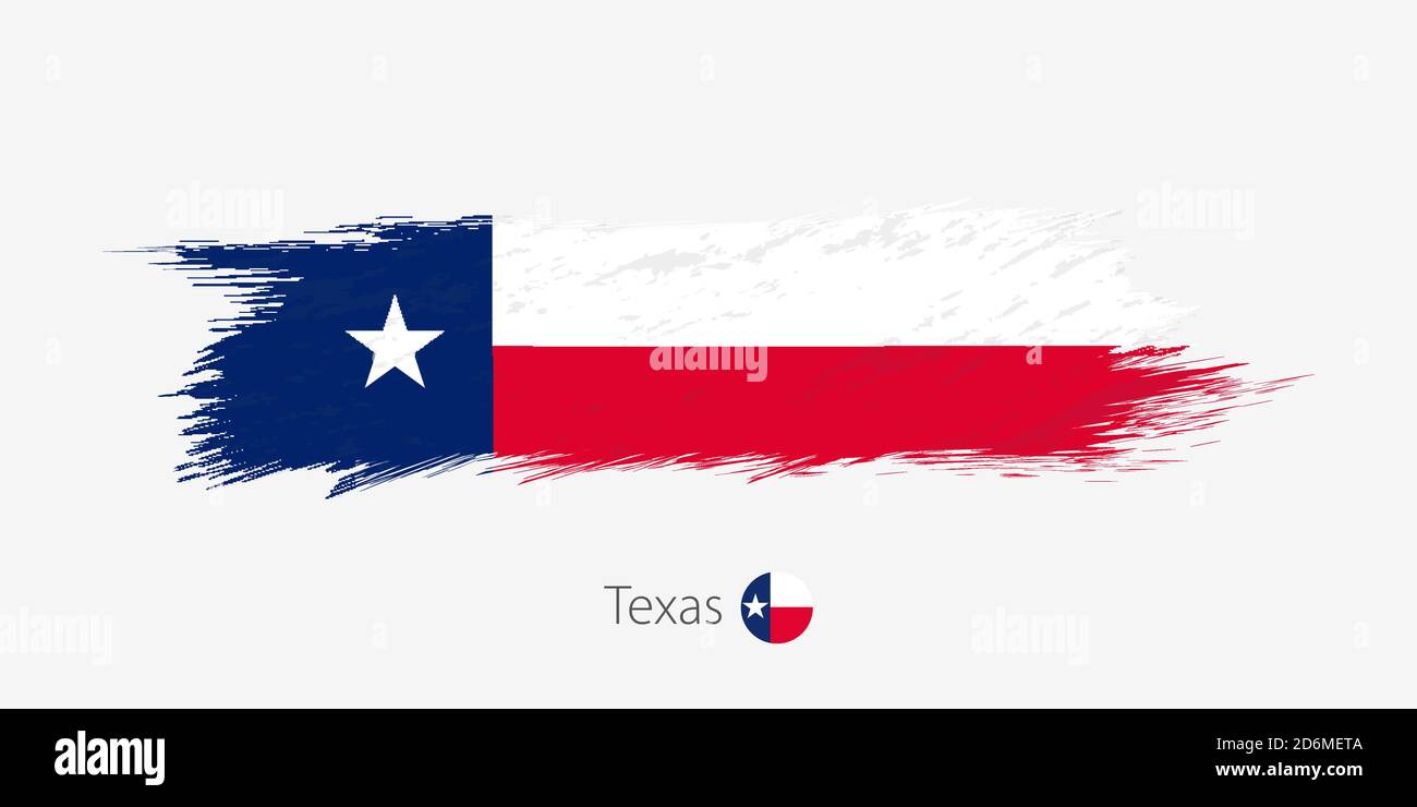 Flag of Texas US State, grunge abstract brush stroke on gray background ...