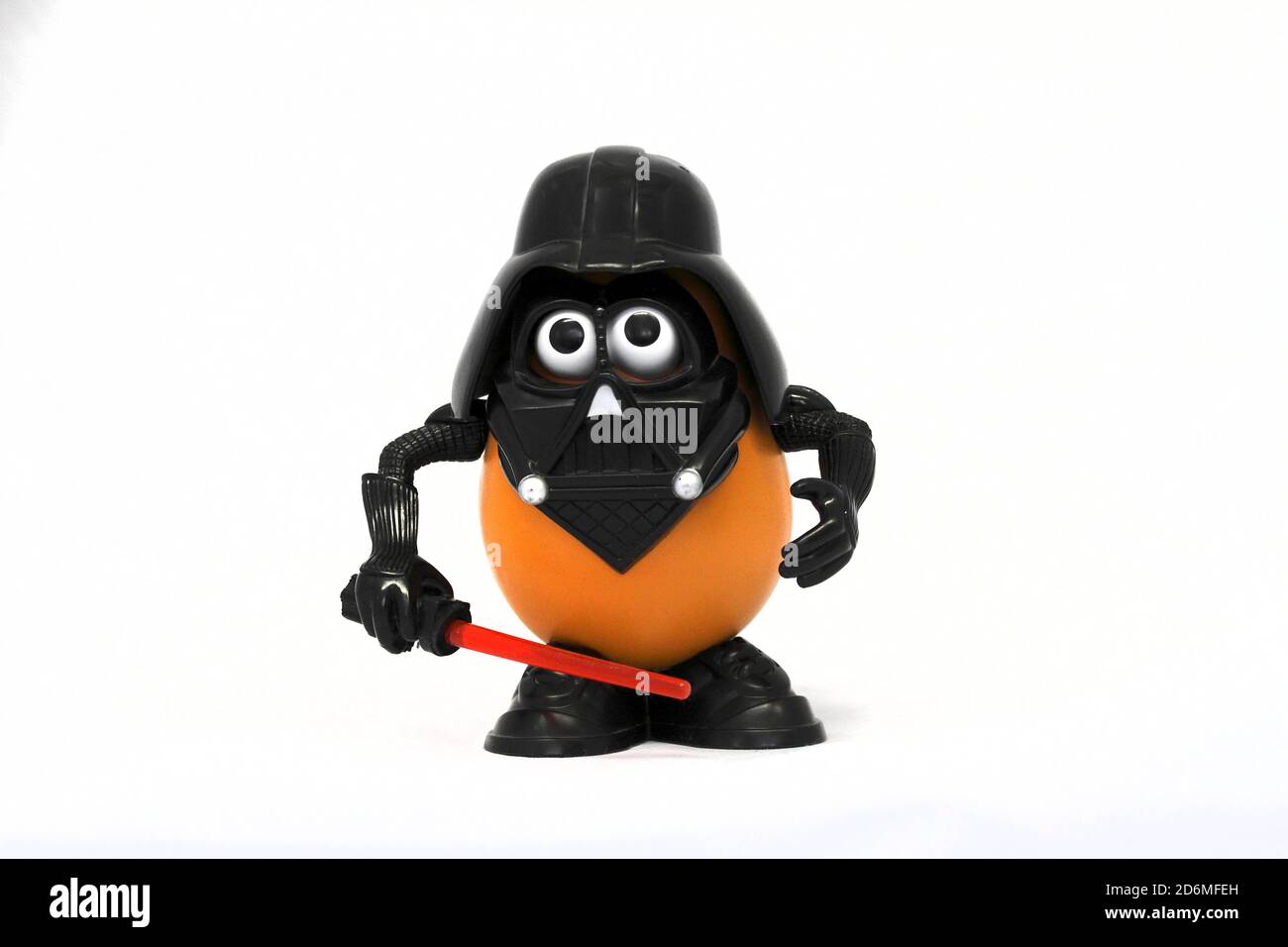 Where:  Nottingham When:  March 2020 Who:  Mr Potatoe Head - Darth vader Character What:  Chuildren's toy Why: Fun to play with  Description:  The Dar Stock Photo