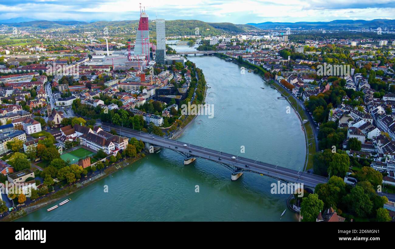 Basel - the famous Swiss city from above Stock Photo - Alamy