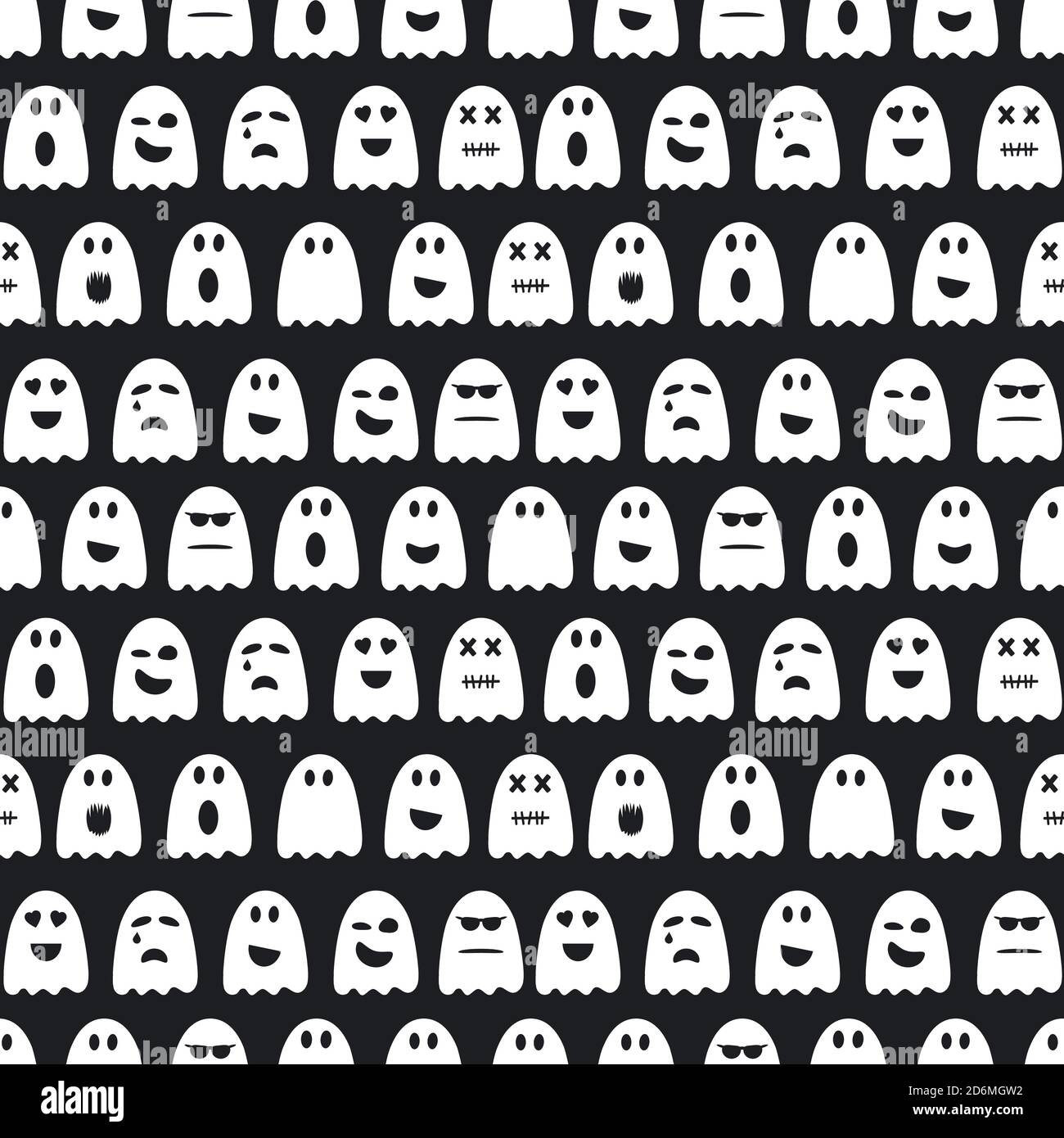 Halloween vector seamless pattern with ghosts Stock Vector