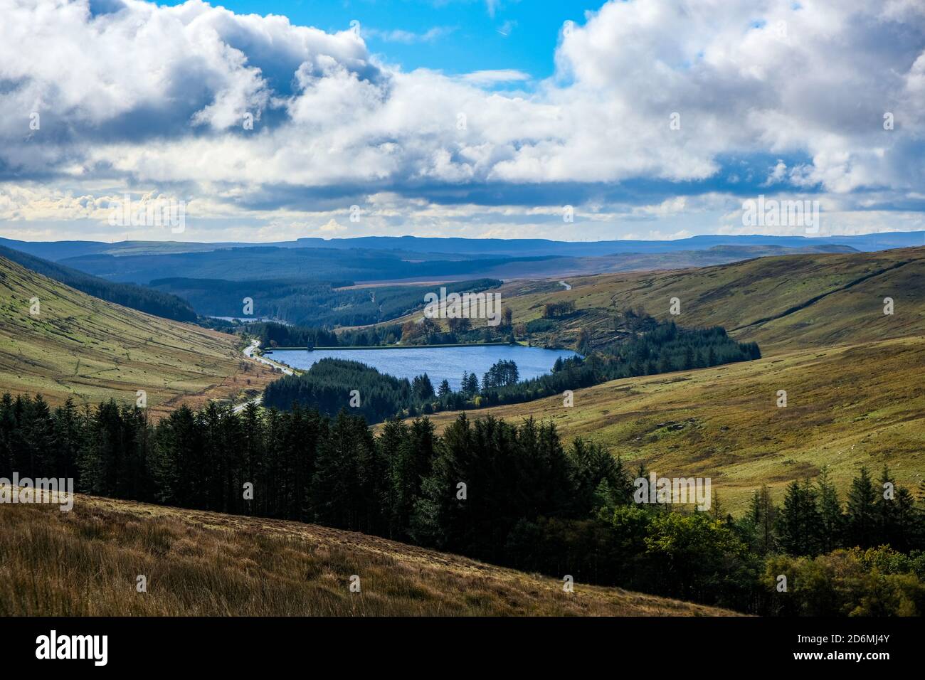 View of the Upper Neuadd Reservoir, from a hill on the way to Cribyn mountain Stock Photo Alamy