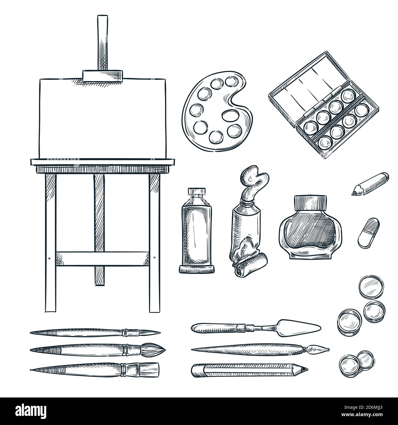 Art supplies painting and drawing materials Vector Image