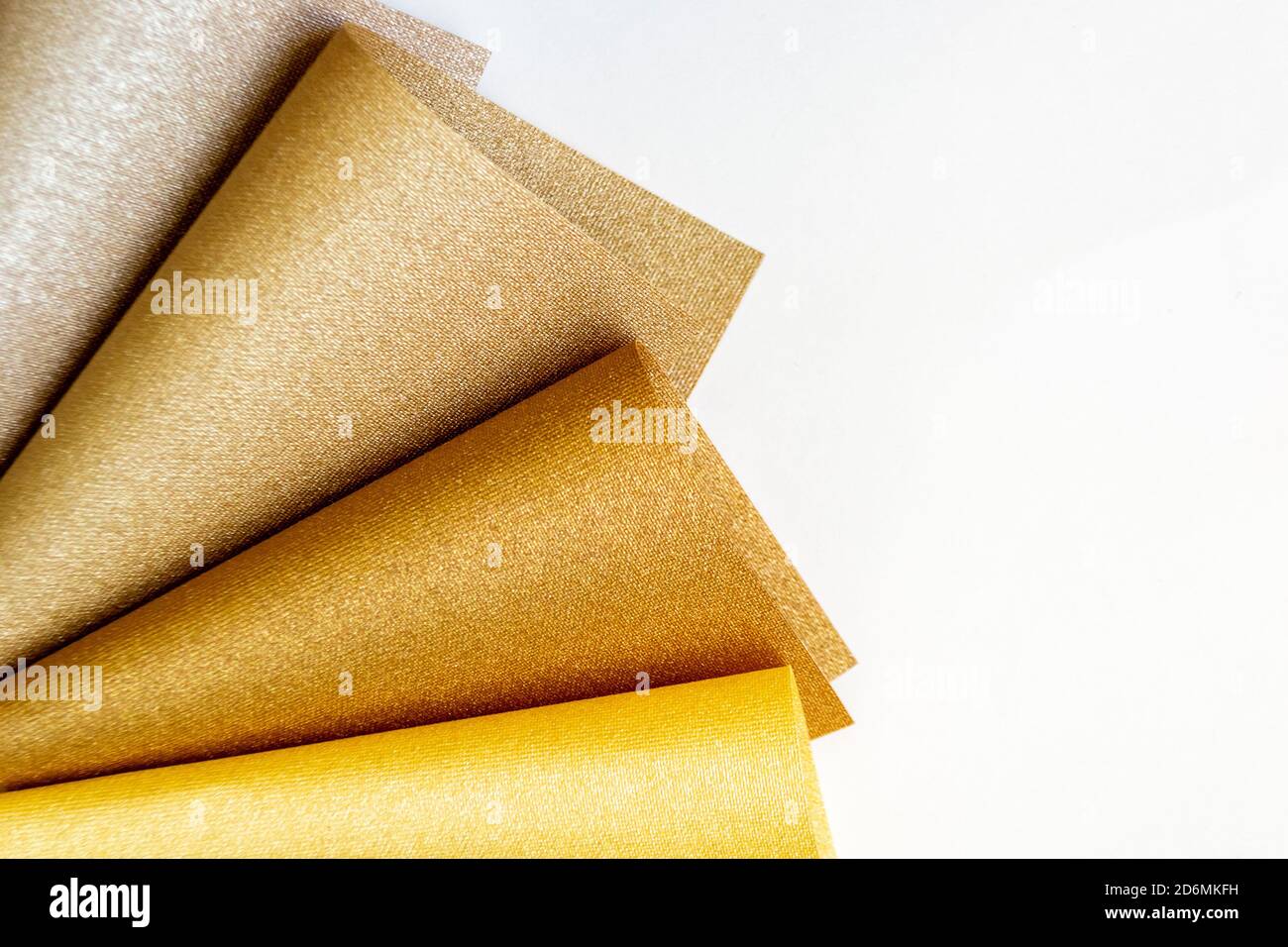 Various fabric samples background - selective focus Stock Photo