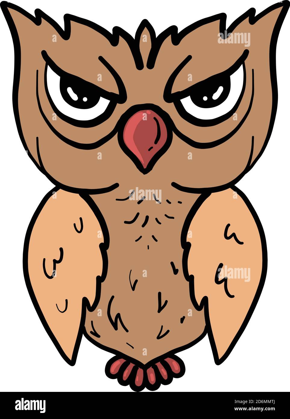 Angry Owl Illustration Vector On White Background Stock Vector Image