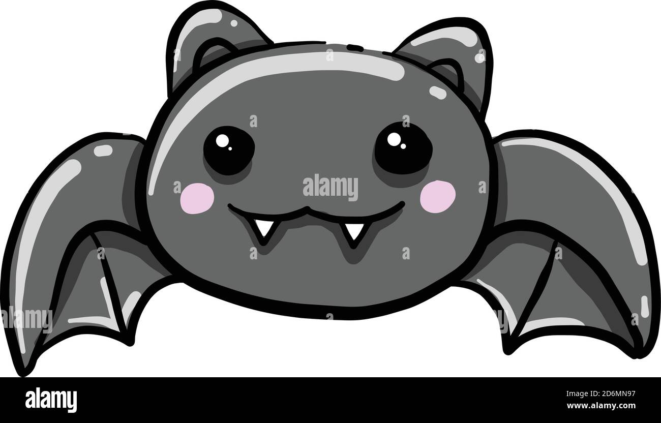 Cute baby bat, illustration, vector on white background Stock Vector