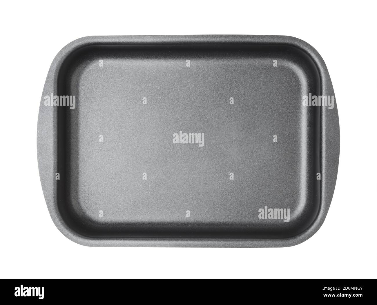 Black metal baking dish isolated on white. Top view Stock Photo Alamy
