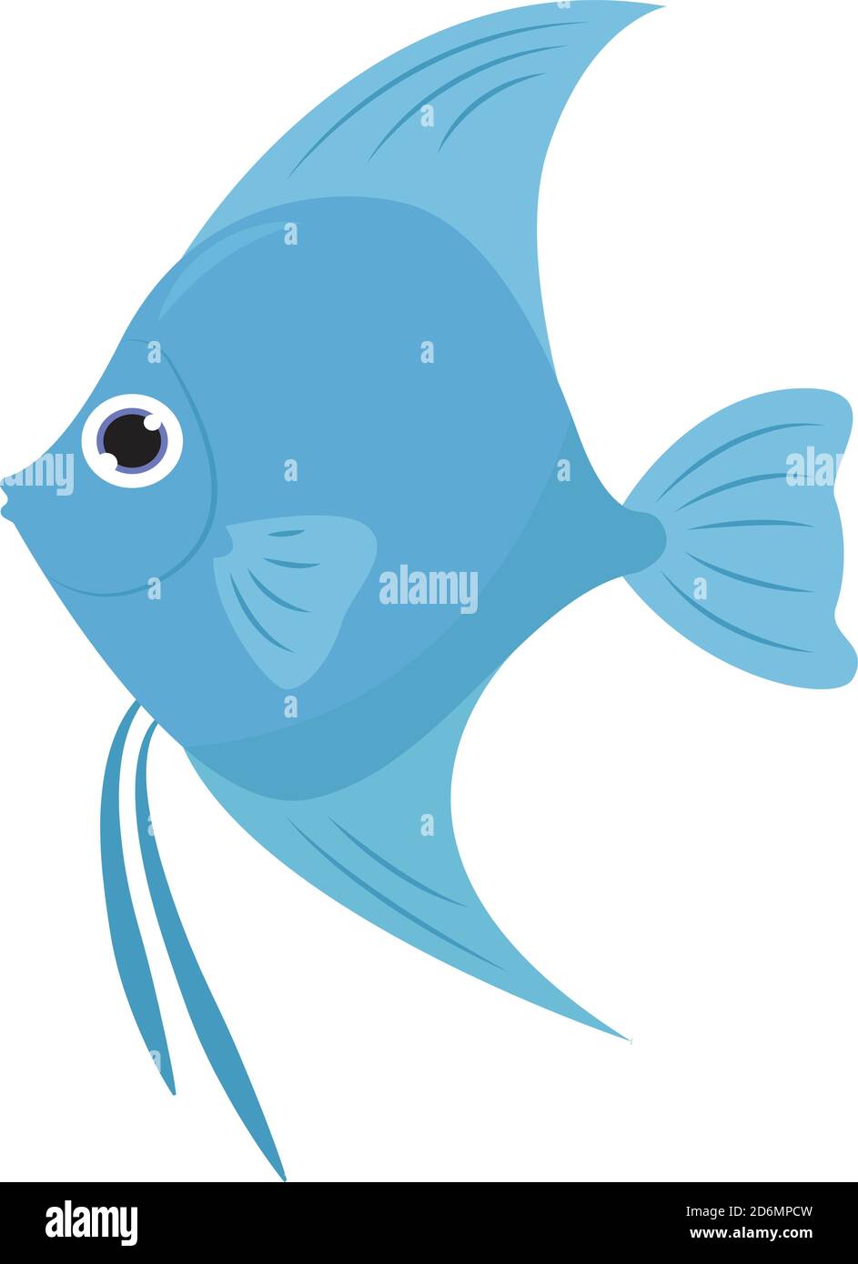 Blue fish, illustration, vector on white background Stock Vector Image ...