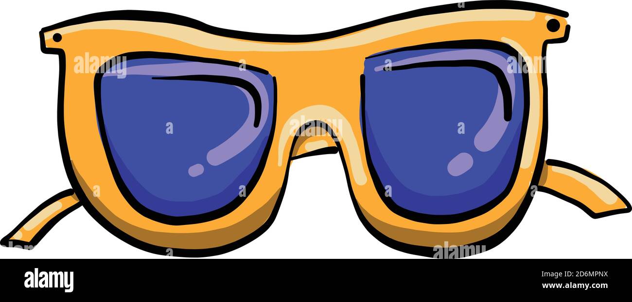 Blue glasses, illustration, vector on white background Stock Vector