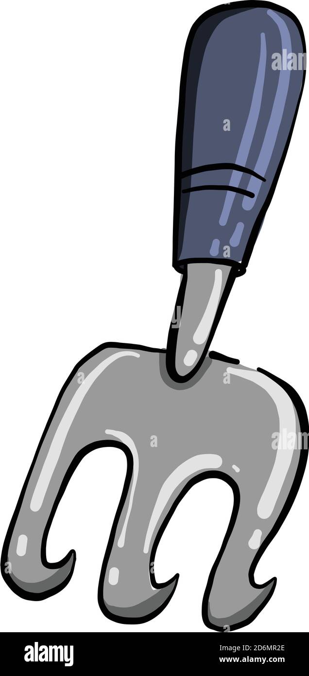 Big fork, illustration, vector on white background Stock Vector