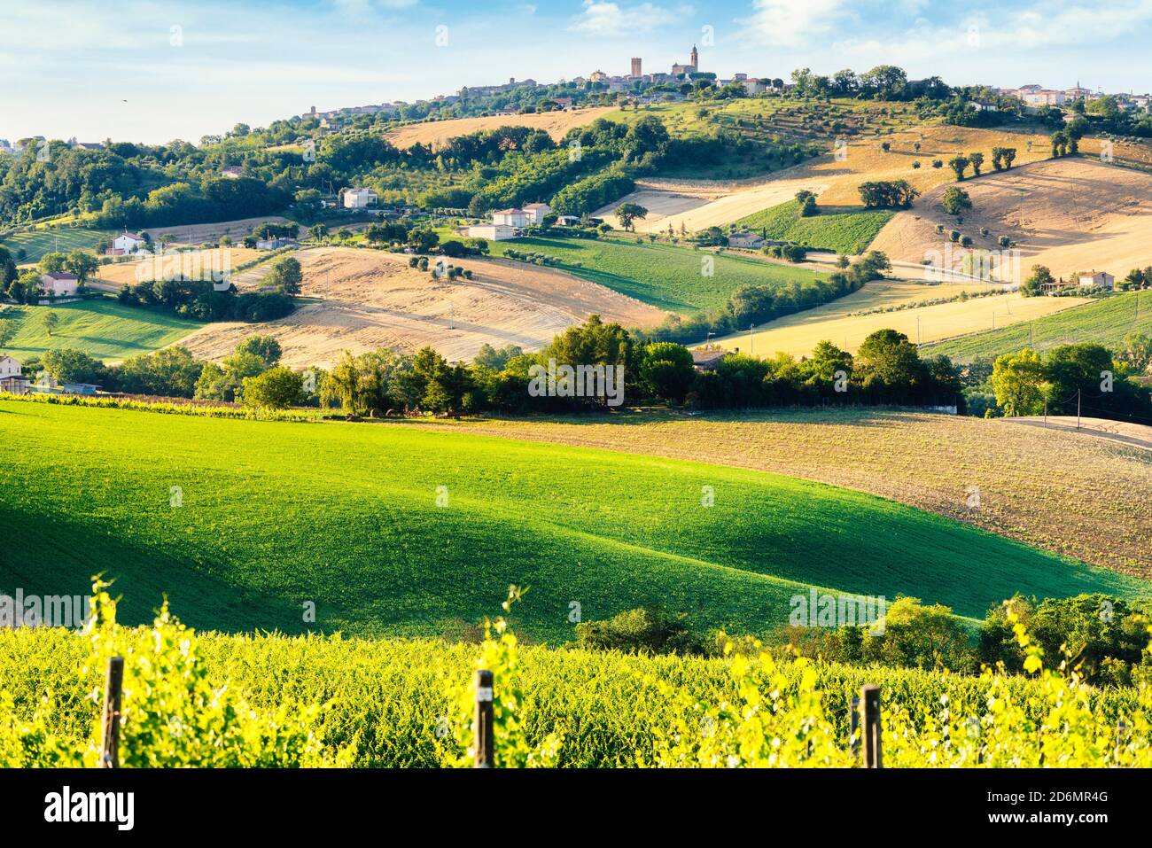 Countryside, landscape and cultivated fields. Marche, Italy Stock Photo -  Alamy